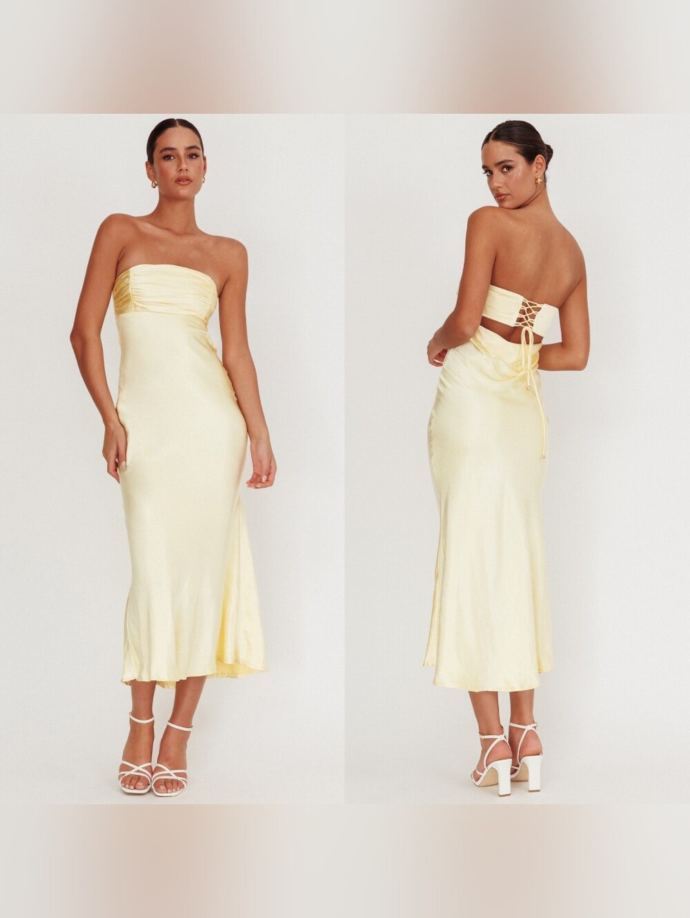 Selfie Leslie Moon Song Strapless Laced Back Sun Dress M Wedding Party Prom